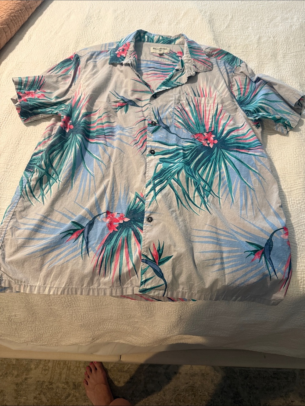 Adorable bird of paradise button down